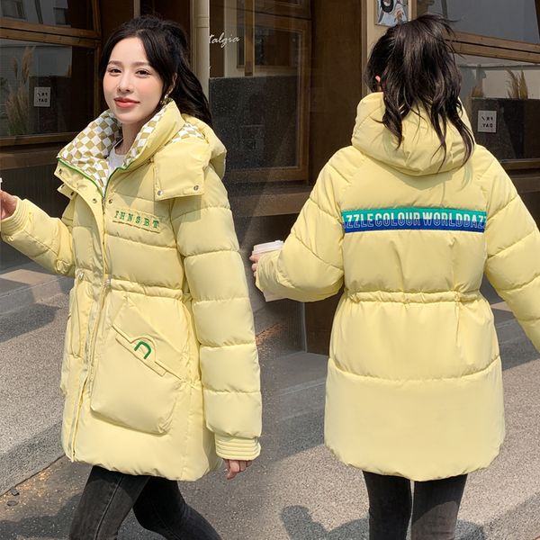 women's down parkas cotton jacket winter warm fashion korean casual waist 221129, Black
women's down parkas cotton jacket winter warm fashion korean casual waist 221129, Black