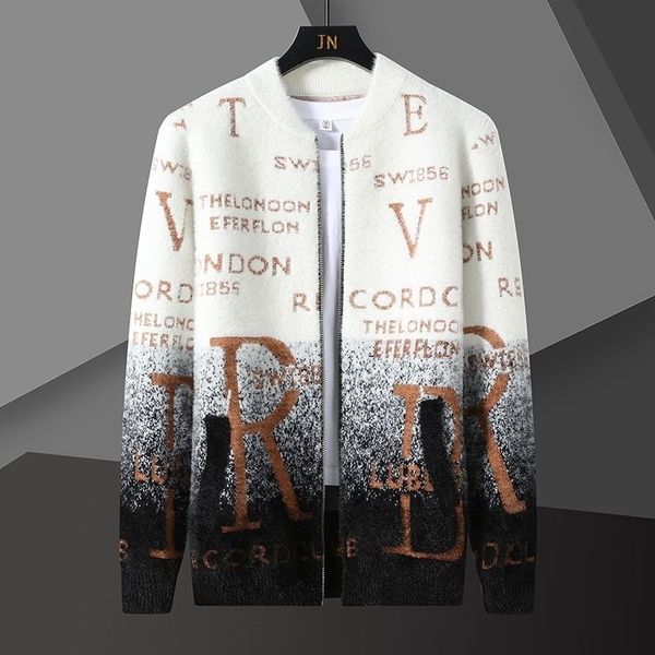 mens sweaters gradient letter printing cardigan sweter korean coat designer autumn fashion knit jacket 221130, White;black
mens sweaters gradient letter printing cardigan sweter korean coat designer autumn fashion knit jacket 221130, White;black