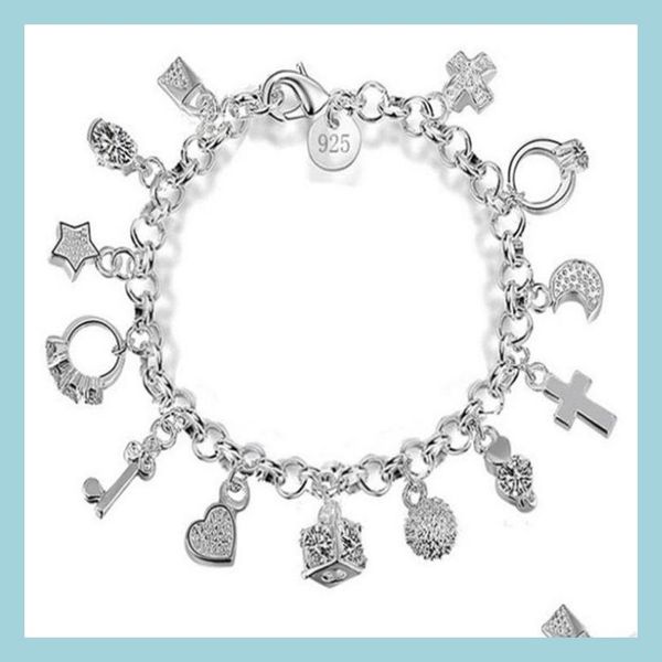 chain european and american link jewelry 925 sier temperament fashion thirteen pendant bracelet ladies mtielement drop delive dhgarden dh412, Black
chain european and american link jewelry 925 sier temperament fashion thirteen pendant bracelet ladies mtielement drop delive dhgarden dh412, Black