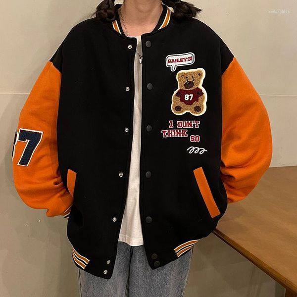 women's jackets little bear baseball jacket ladies spring and autumn 2022 loose embroidered tide woman, Black;brown
women's jackets little bear baseball jacket ladies spring and autumn 2022 loose embroidered tide woman, Black;brown