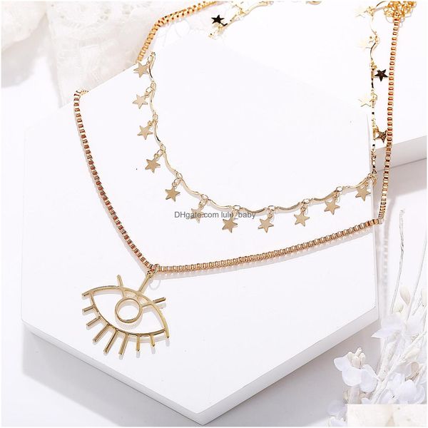 pendant necklaces fashion jewelry eye pendant mtilayer necklace retro stars clavicle chain drop delivery necklaces pendants dh4d1, Silver
pendant necklaces fashion jewelry eye pendant mtilayer necklace retro stars clavicle chain drop delivery necklaces pendants dh4d1, Silver
