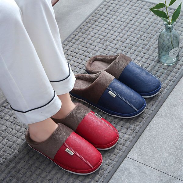 slippers winter indoor women plush keep warm flat home shoes soft comfort slides men pu leather waterproof slipper fashion 221130, Black
slippers winter indoor women plush keep warm flat home shoes soft comfort slides men pu leather waterproof slipper fashion 221130, Black