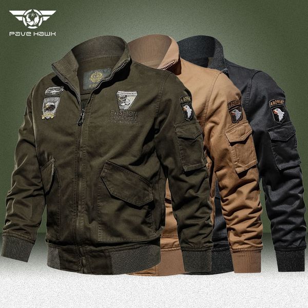 men's jackets military bomber men autumn spring embroidery airplane pilot cargo male stand collar tactical coats 221130, Black;brown
men's jackets military bomber men autumn spring embroidery airplane pilot cargo male stand collar tactical coats 221130, Black;brown