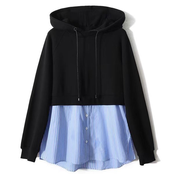 women's hoodies & sweatshirts sweater new spring and autumn fashionable age reducing casual black hooded patchwork striped long sleeve
women's hoodies & sweatshirts sweater new spring and autumn fashionable age reducing casual black hooded patchwork striped long sleeve