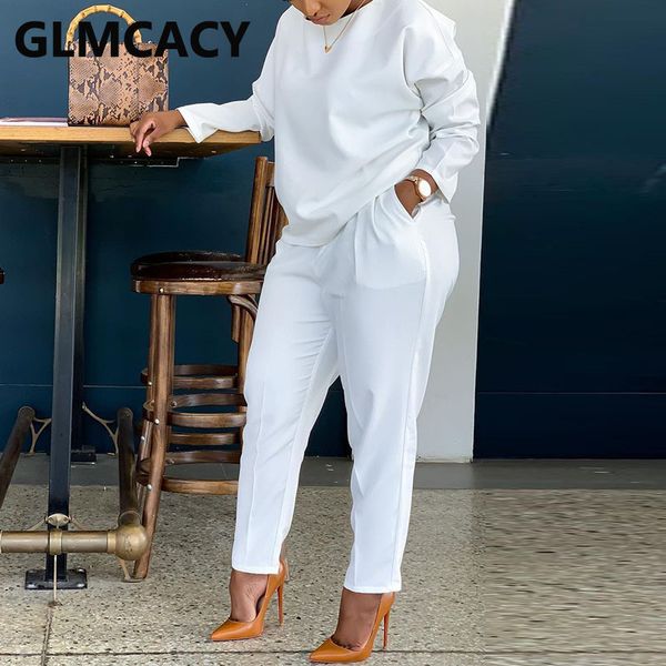 women's two piece pants women solid tracksuits long sleeve o neck shirt casual slim set 221130, White
women's two piece pants women solid tracksuits long sleeve o neck shirt casual slim set 221130, White