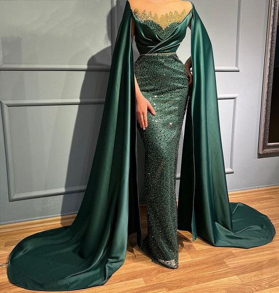 elegant emerald green beaded evening dress with cape sleeves o neck mermaid sequin dubai arabic long formal prom party gowns custom robe de, Black;red
elegant emerald green beaded evening dress with cape sleeves o neck mermaid sequin dubai arabic long formal prom party gowns custom robe de, Black;red