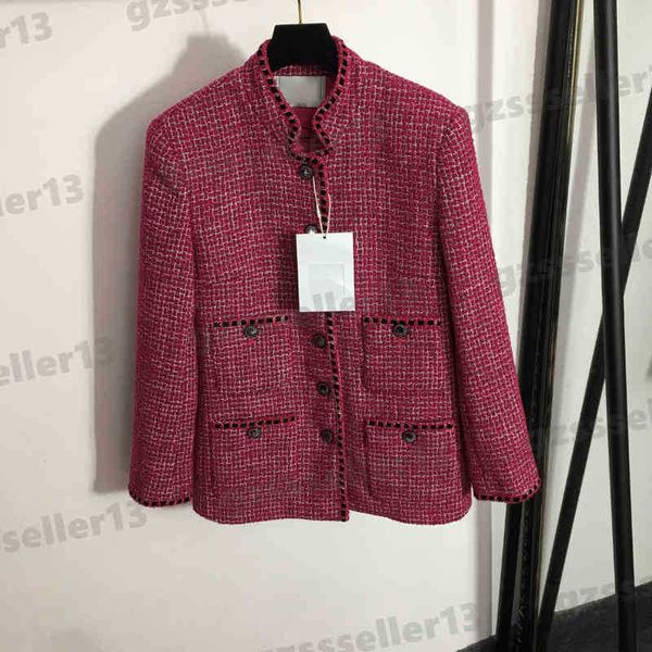 womens jacket cnl luxury designer button rose four-pocket tweed stand collar jacket fashion brand autumn jackets womens clothing, Black;brown
womens jacket cnl luxury designer button rose four-pocket tweed stand collar jacket fashion brand autumn jackets womens clothing, Black;brown