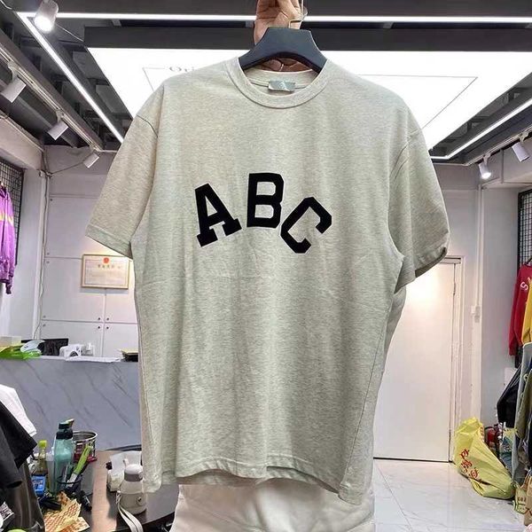 men's t-shirts trendy lettering abcflocked loose-fitting mens short-sleeved t-shirt t221130, White;black
men's t-shirts trendy lettering abcflocked loose-fitting mens short-sleeved t-shirt t221130, White;black