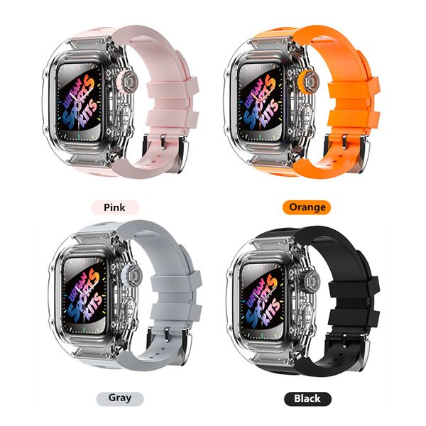 Straps Silicone Smart Strap Transparent Case Cover for Apple Watch Band 45mm 44mm Mod Kit Bezel Cases fit iwatch series 8 7 SE 6 5 4 Bracelet s
Straps Silicone Smart Strap Transparent Case Cover for Apple Watch Band 45mm 44mm Mod Kit Bezel Cases fit iwatch series 8 7 SE 6 5 4 Bracelet s