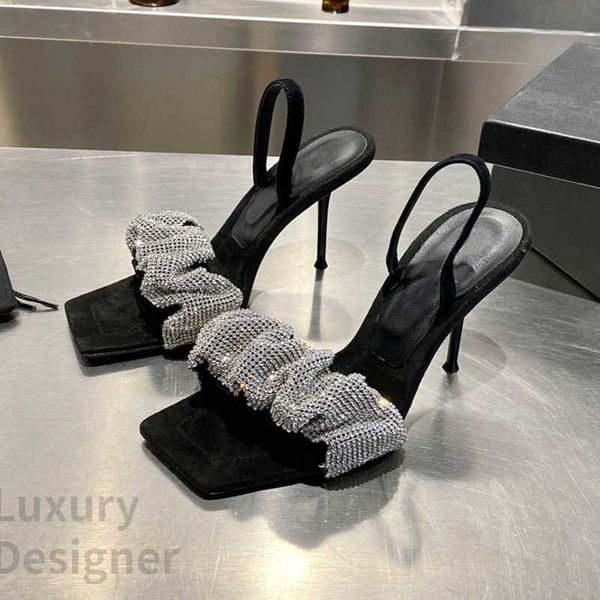 early spring models crystal high heels a word with square head rhinestone sandals european and american wind fine heel personality women, Black
early spring models crystal high heels a word with square head rhinestone sandals european and american wind fine heel personality women, Black