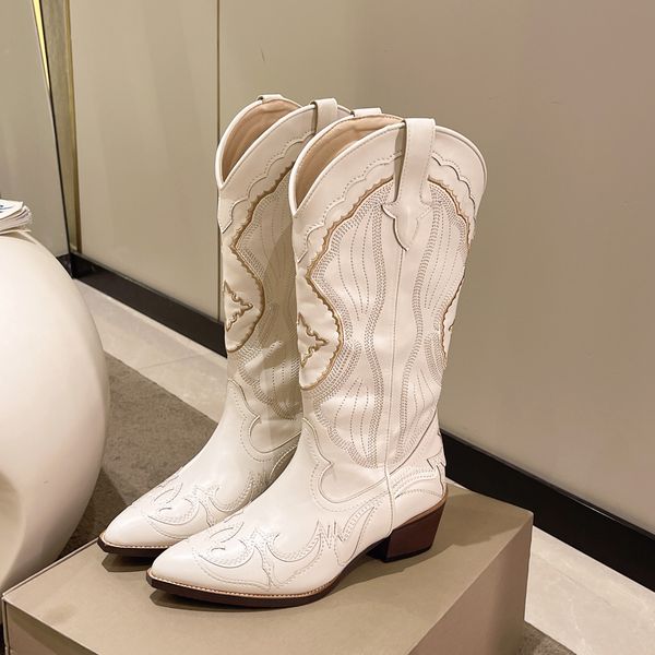 boots fashion leather embroidery women mid calf western cowboy pointed toe knee high pull on ladies botas mujer 221129, Black
boots fashion leather embroidery women mid calf western cowboy pointed toe knee high pull on ladies botas mujer 221129, Black