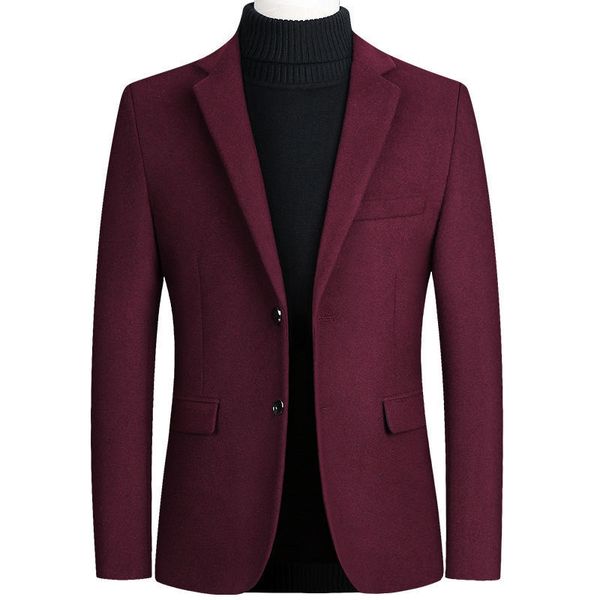 men's wool blends autumn and winter men's coat wool suit business casual jacket coats single blazer suit men 221129, Black
men's wool blends autumn and winter men's coat wool suit business casual jacket coats single blazer suit men 221129, Black