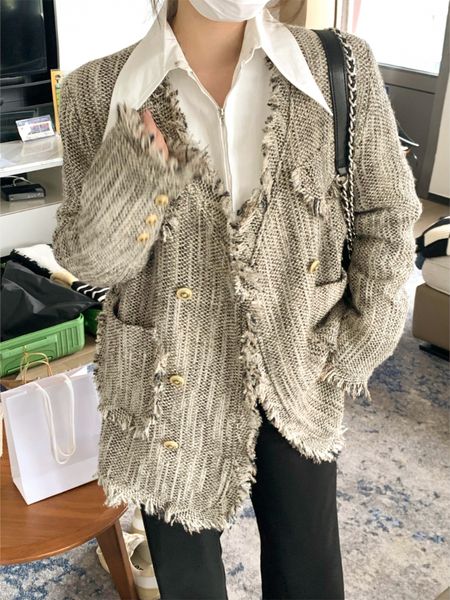 women s jackets casual elegant blazers coat long sleeve slim korean style tassels jacket office lady y2k clothing design autumn 221130, Black;brown
women s jackets casual elegant blazers coat long sleeve slim korean style tassels jacket office lady y2k clothing design autumn 221130, Black;brown