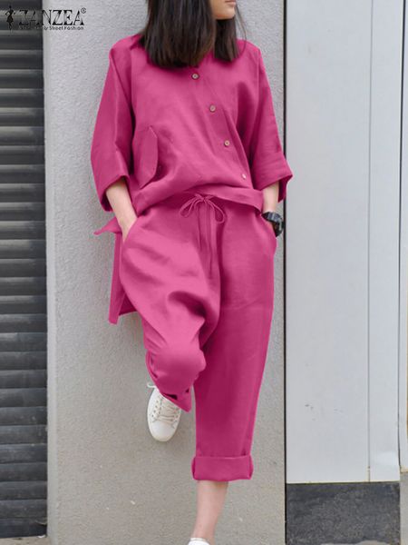 women's two piece pants summer 3/4 sleeve blouse suits 2pcszanzea sets tracksuit casual loose matching vintage solid pant 221130, White
women's two piece pants summer 3/4 sleeve blouse suits 2pcszanzea sets tracksuit casual loose matching vintage solid pant 221130, White