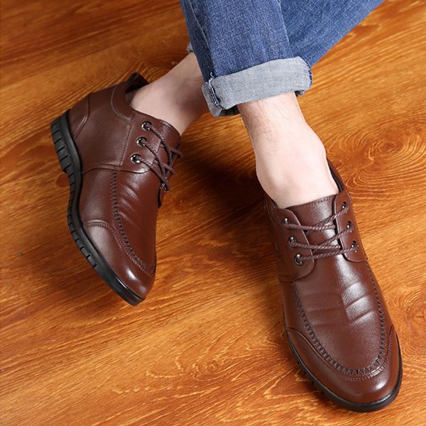dress shoes autumnwinter mens soft leather casual invisible 6cm increase fashion business for plush boots 221129, Black
dress shoes autumnwinter mens soft leather casual invisible 6cm increase fashion business for plush boots 221129, Black