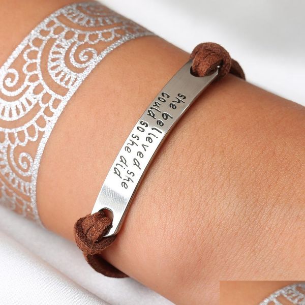 chain fashion jewelry she believed shecod so did letters woven bracelet drop delivery bracelets dhmtl, Black
chain fashion jewelry she believed shecod so did letters woven bracelet drop delivery bracelets dhmtl, Black