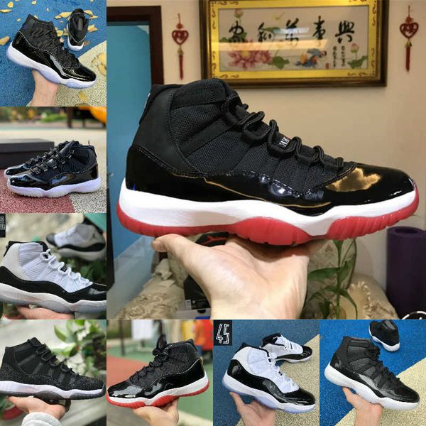 

basketball shoes designer shoes sport trainers gown jubilee 2021 sale new bred 11s 11 men women space jam win like concord 45 cap, Black