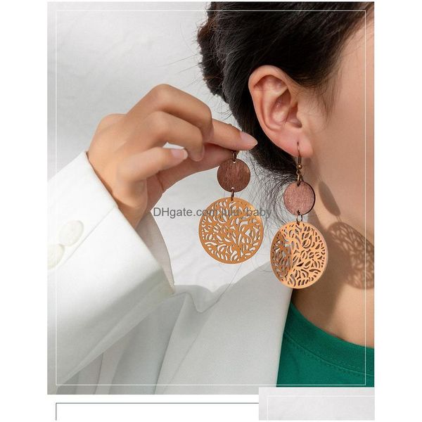 dangle chandelier fashion jewelry dangle earrings for women vintage pu leather hollowed out carved flower round wood drop delivery dh4wx, Silver
dangle chandelier fashion jewelry dangle earrings for women vintage pu leather hollowed out carved flower round wood drop delivery dh4wx, Silver