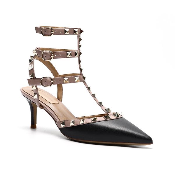 10cm high heel sandals shoes pointed toe med summer womens wedding fashion buckle studded stiletto, Black
10cm high heel sandals shoes pointed toe med summer womens wedding fashion buckle studded stiletto, Black