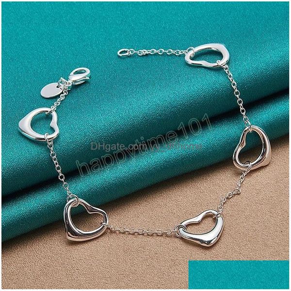 charm bracelets 925 sterling sier five heart chain bracelet for woman charm wedding engagement fashion party jewelry drop delivery br dhypv, Golden;silver
charm bracelets 925 sterling sier five heart chain bracelet for woman charm wedding engagement fashion party jewelry drop delivery br dhypv, Golden;silver