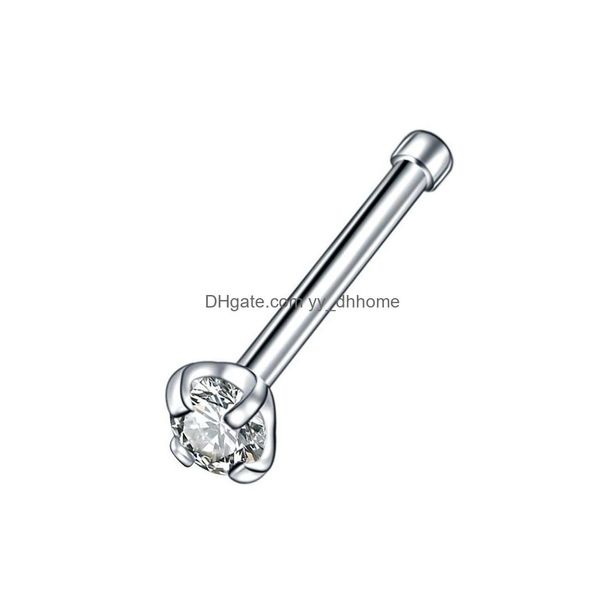 nose rings studs 1pc zircon gem bone nose stud piercing earring anodized rose gold color ring prong cz jewelry drop delivery body dhv8l, Silver
nose rings studs 1pc zircon gem bone nose stud piercing earring anodized rose gold color ring prong cz jewelry drop delivery body dhv8l, Silver