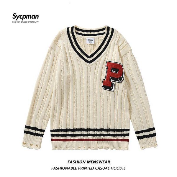 mens sweaters american fashion letter round neck knitted and womens loose casual couple oversize sweater 221129, White;black
mens sweaters american fashion letter round neck knitted and womens loose casual couple oversize sweater 221129, White;black