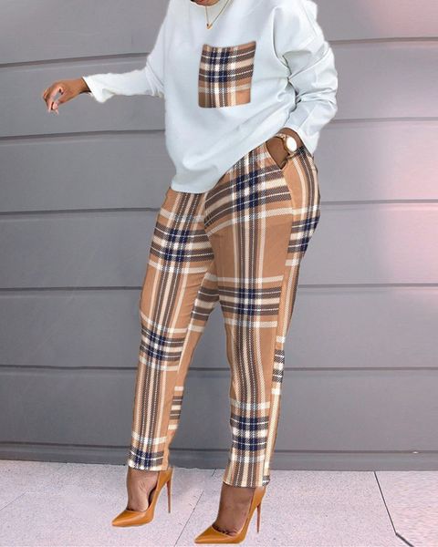 women's two piece pants tracksuit female printing pocket women loungewear set spring autumn o-neck long sleeve pencil ladies outfit str, White
women's two piece pants tracksuit female printing pocket women loungewear set spring autumn o-neck long sleeve pencil ladies outfit str, White