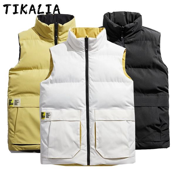 mens vests harajuku vest jacket fashion sleeveless casual puffer autumn winter clothing cotton padded warm coat 221130, Black;white
mens vests harajuku vest jacket fashion sleeveless casual puffer autumn winter clothing cotton padded warm coat 221130, Black;white