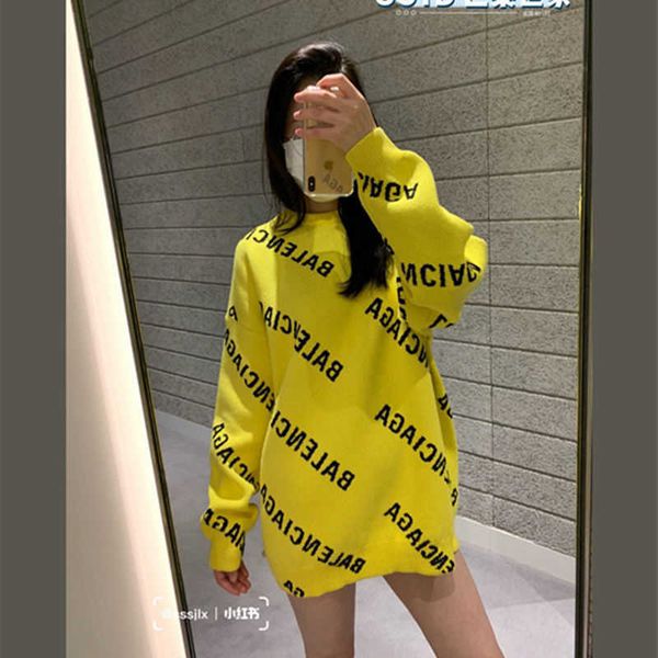 fashion designer balencigass hoodies brand paris home full printed letter sweater round neck men's and women's loose knit in the a, Black
fashion designer balencigass hoodies brand paris home full printed letter sweater round neck men's and women's loose knit in the a, Black