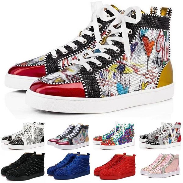 red bottomed christians luxury designer casual shoes suede studded sneakers spikes leather men women sneaker outdoor party flat train zjh, Black
red bottomed christians luxury designer casual shoes suede studded sneakers spikes leather men women sneaker outdoor party flat train zjh, Black