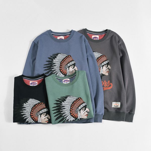 men's hoodies sweatshirts american retro terry printed pure cotton washed old round neck pullover knitted long sleeved casual 221129, Black
men's hoodies sweatshirts american retro terry printed pure cotton washed old round neck pullover knitted long sleeved casual 221129, Black