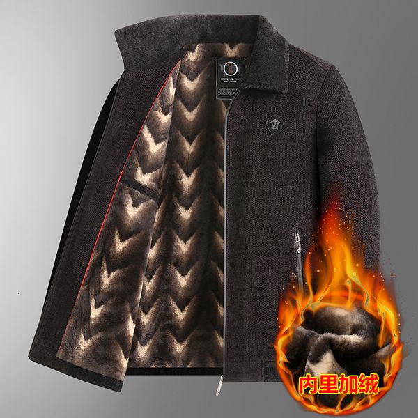 men's wool blends middleaged men's woolen coat dad's autumn and winter coat plus down thickened elderly casual chenille jacke, Black
men's wool blends middleaged men's woolen coat dad's autumn and winter coat plus down thickened elderly casual chenille jacke, Black