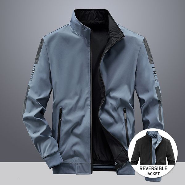 mens jackets reversible jacket trend polyester casual baseball uniform spring and autumn clothes male double sided zipper coats 221129, Black;brown
mens jackets reversible jacket trend polyester casual baseball uniform spring and autumn clothes male double sided zipper coats 221129, Black;brown