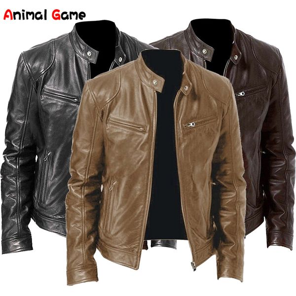 men's leather faux fashion men pu jacket plus size black mens stand collar coats biker s motorcycle bomber 221129
men's leather faux fashion men pu jacket plus size black mens stand collar coats biker s motorcycle bomber 221129