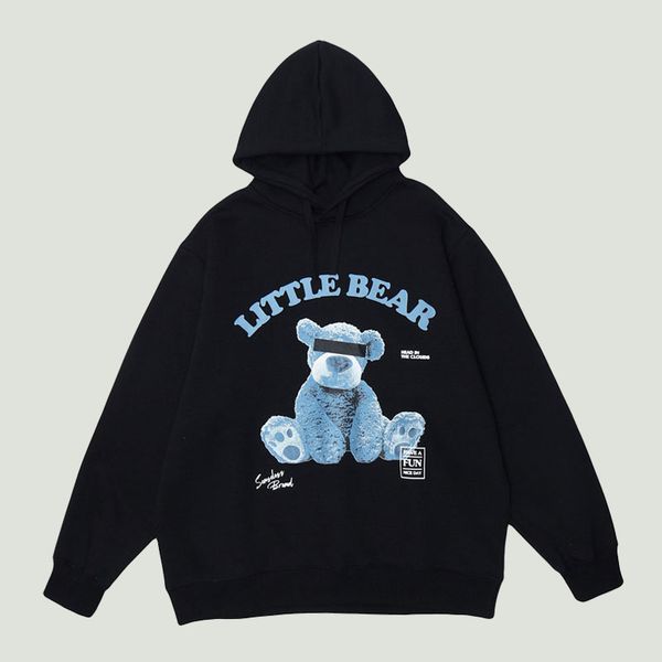 men's hoodies sweatshirts blindfolded toy bear printing mens hooded fashion streetwear hip hop oversize casual all match pullover coupl, Black
men's hoodies sweatshirts blindfolded toy bear printing mens hooded fashion streetwear hip hop oversize casual all match pullover coupl, Black