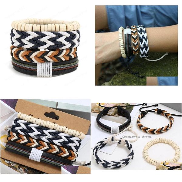 charm bracelets mans cowe leather bracelet diy hand woven mtilayer white wood bead weave braids combination suit size adjusted drop dhhtf, Golden;silver
charm bracelets mans cowe leather bracelet diy hand woven mtilayer white wood bead weave braids combination suit size adjusted drop dhhtf, Golden;silver