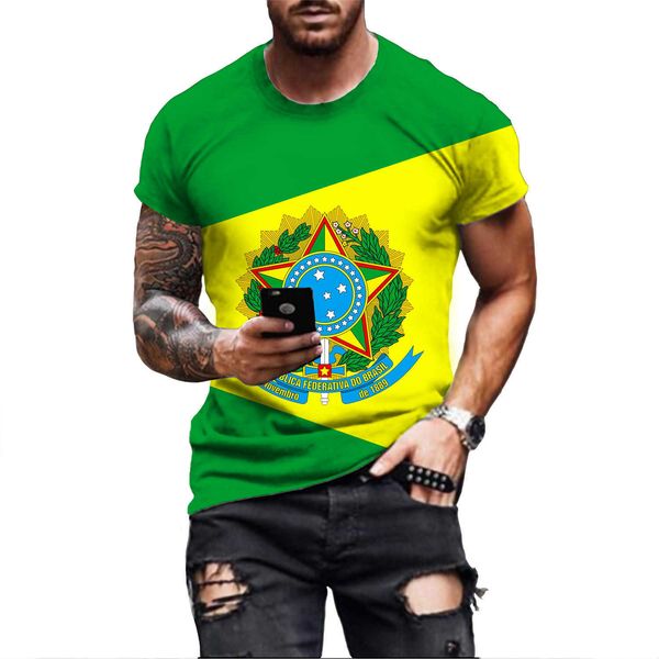 2022 new world cup brazilian flag 3d digital print round neck short sleeve men's t-shirt, White;black
2022 new world cup brazilian flag 3d digital print round neck short sleeve men's t-shirt, White;black