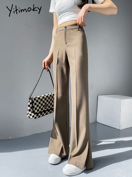 women s pants s yitimoky side split for women elegant office ladies flare khaki black vintage streetwear high waist wide leg bottoms 220930, Black;white
women s pants s yitimoky side split for women elegant office ladies flare khaki black vintage streetwear high waist wide leg bottoms 220930, Black;white