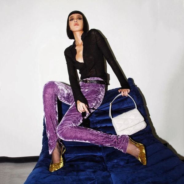 women s pants s purple sparkling velvet high waist pencil pant s autumn and winter all match slim slit casual trouser 220930, Black;white
women s pants s purple sparkling velvet high waist pencil pant s autumn and winter all match slim slit casual trouser 220930, Black;white