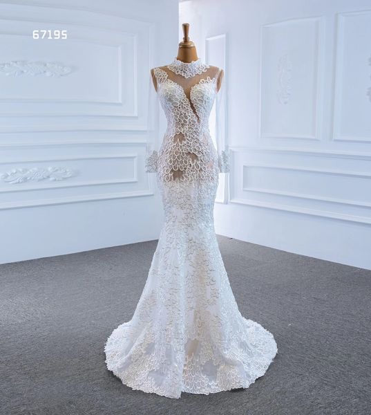 mermaid wedding dress heavy beaded long sleeve for bride sm67195, White
mermaid wedding dress heavy beaded long sleeve for bride sm67195, White
