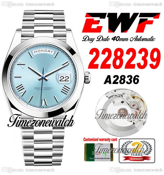 ewf daydate 228398 a2836 automatic mens watch polished bezel ice blue dial silver roman markers president bracelet same serial card super ed, Slivery;brown
ewf daydate 228398 a2836 automatic mens watch polished bezel ice blue dial silver roman markers president bracelet same serial card super ed, Slivery;brown