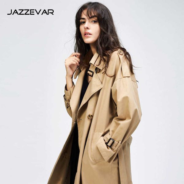 long dust coat new loose increased leisure and lengthened double breasted cotton washing windbreaker womens autumn, Tan;black
long dust coat new loose increased leisure and lengthened double breasted cotton washing windbreaker womens autumn, Tan;black