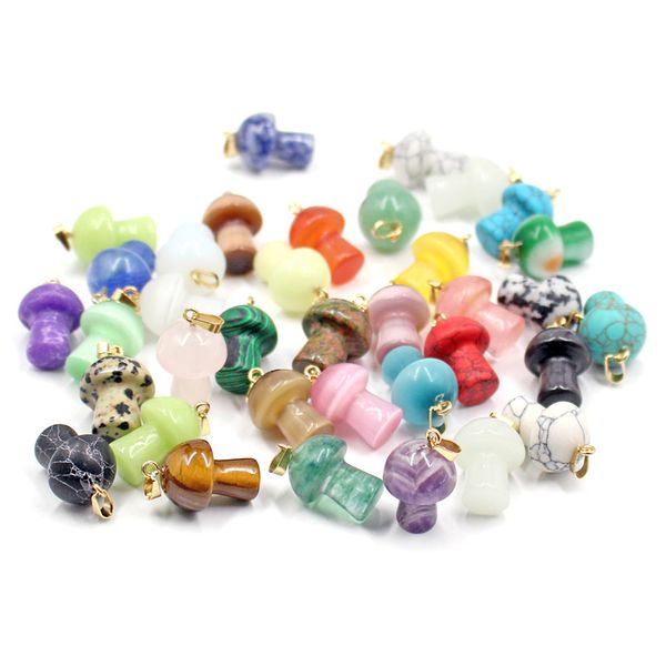 30pcs natural stone mushroom shape charms quartz crystal pendant necklace rose quartz tiger eye diy jewelry making necklaces earrings access, Bronze;silver
30pcs natural stone mushroom shape charms quartz crystal pendant necklace rose quartz tiger eye diy jewelry making necklaces earrings access, Bronze;silver