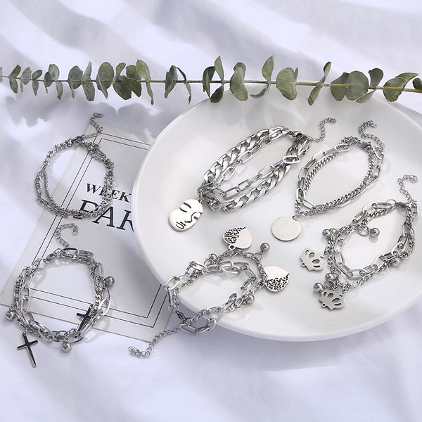 titanium steel double layer bracelet fashion bracelets designer bracelet chain link clover luxury nail mens love gold tennis charm homme cab, Golden;silver
titanium steel double layer bracelet fashion bracelets designer bracelet chain link clover luxury nail mens love gold tennis charm homme cab, Golden;silver