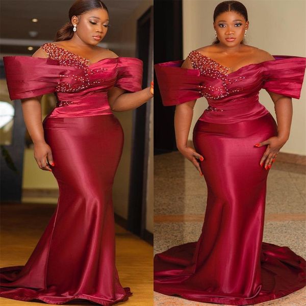 burgundy mermaid evening dresses one shoulder designer 2023 luxury beaded custom made formal occasion wear arabic prom gown vestidos, Black;red
burgundy mermaid evening dresses one shoulder designer 2023 luxury beaded custom made formal occasion wear arabic prom gown vestidos, Black;red