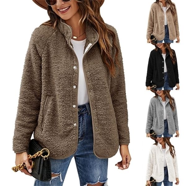 womens jackets womens autumn and winter furry jacket coat singlebreasted casual 220930, Black;brown
womens jackets womens autumn and winter furry jacket coat singlebreasted casual 220930, Black;brown