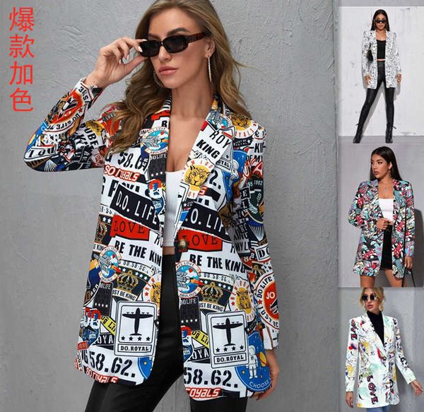long dust coat 2022 non positioning printing womens casual small suit jacket trend wear, Tan;black
long dust coat 2022 non positioning printing womens casual small suit jacket trend wear, Tan;black