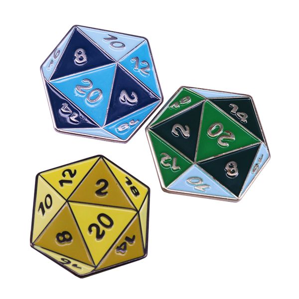 d20 enamel pin sets 3 colors twenty-sided dice badge rpg gamer jewelry geek nerdy gift, Blue
d20 enamel pin sets 3 colors twenty-sided dice badge rpg gamer jewelry geek nerdy gift, Blue