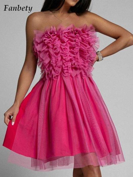 party dresses women fashion strapless party dress 2022 summer new backless lace mesh dress ladies casual folds ruffle mini dress vestido t22, White;black
party dresses women fashion strapless party dress 2022 summer new backless lace mesh dress ladies casual folds ruffle mini dress vestido t22, White;black