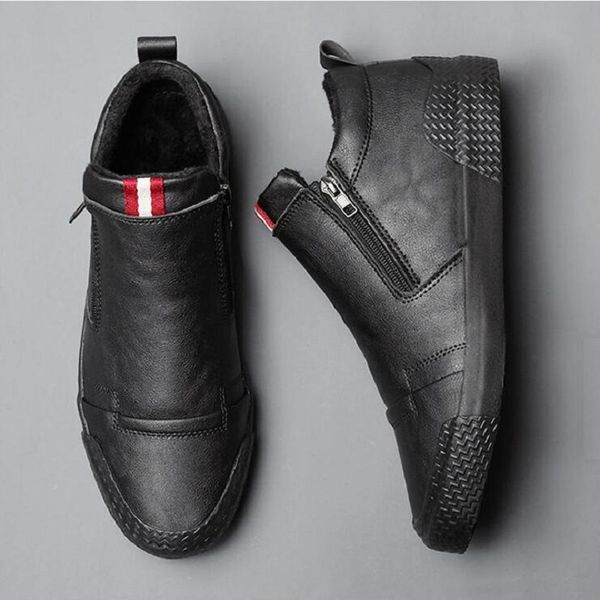 men casual shoes spring autumn winter fashion double zipper trend high flat shoes warm loafers da7, Black
men casual shoes spring autumn winter fashion double zipper trend high flat shoes warm loafers da7, Black